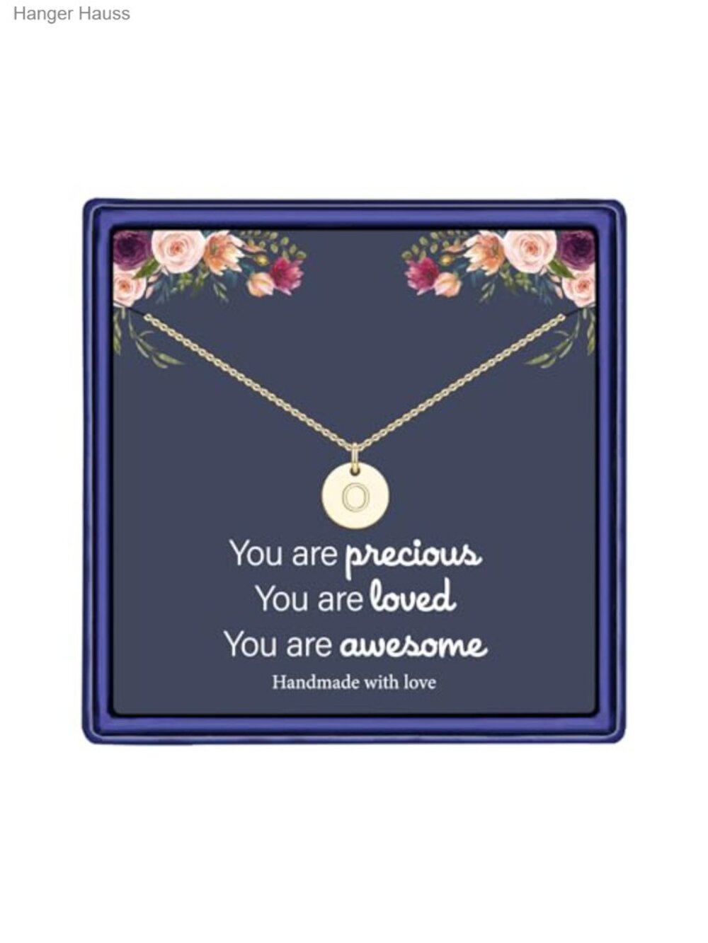 14K Gold Plated Disc Initial Necklace for Girls - Jewelry Gift Box